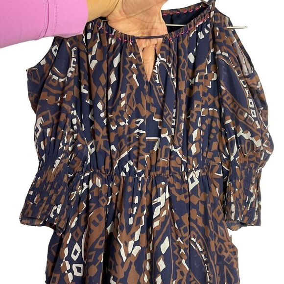 Anthropologie | Vanessa Virginia Women's Cold Shoulder Dress Size 2 100% Cotton - Picture 3 of 12